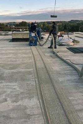 Beton fräsen Flachdach