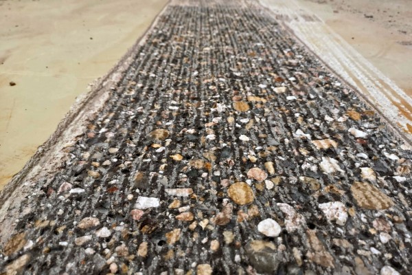 Beton fräsen Detailansicht Untergrund